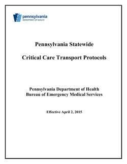 Statewide Critical Care Transport Protocols