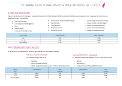 Membership and Watersports Upgrade prices 2015