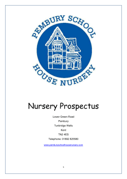 Nursery Prospectus 2015 - Pembury School House Nursery