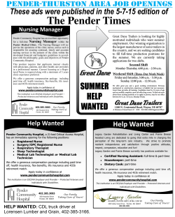 Area Job Openings - The Pender Times