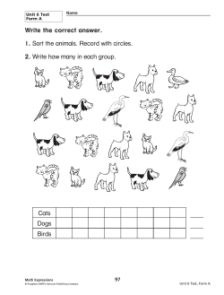 Write the correct answer. 1. Sort the animals