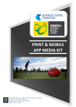 PRINT & MOBILE APP MEDIA KIT - Peninsula Football Netball League