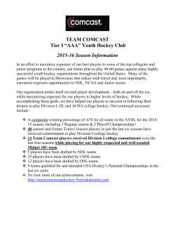 2015-16 Team Comcast Tier I Season Information Brochure