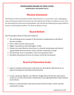 Mission Statement Board Beliefs Board of Education Goals
