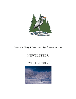Woods Bay Community Association NEWSLETTER WINTER 2015