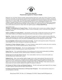 Some Facts about the Pennsylvania Agenda For Women`s Health