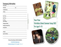 Penn View Christian School Summer Camp 2015 For Ages 4â14