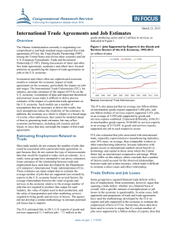 International Trade Agreements and Job Estimates