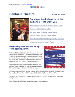 Pentacle Theatre March 27, 2015