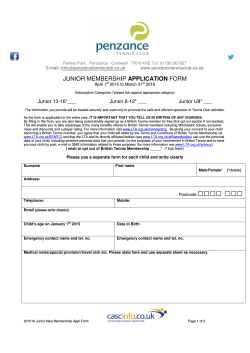 Junior Membership Application form