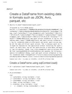 Create a DataFrame from existing data in formats such as