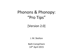 Phonons & Phonopy: âPro Tipsâ