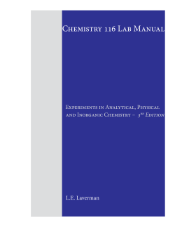 Chemistry 116 Lab Manual 3rd Edition