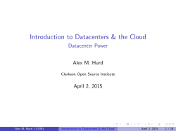 Introduction to Datacenters & the Cloud