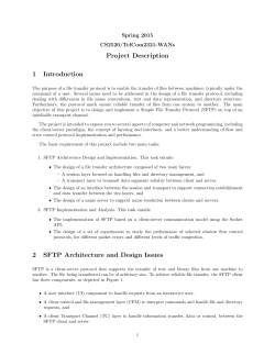 Project Description 1 Introduction 2 SFTP Architecture and Design
