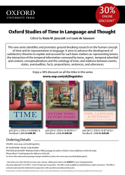 Oxford Studies of Time in Language and Thought