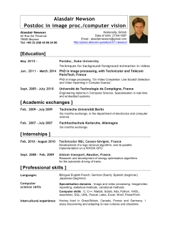 Alasdair Newson Postdoc in image proc./computer vision