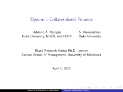 Dynamic Collateralized Finance