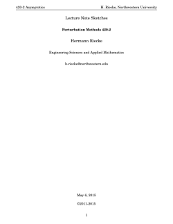Perturbation Methods II (420-2) - Engineering Sciences and Applied
