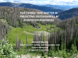 five things that matter in predicting disturbances & ecosystem