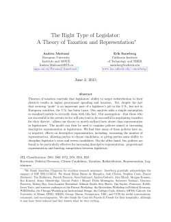 The Right Type of Legislator: A Theory of Taxation and Representation