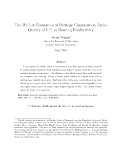 The Welfare Economics of Heritage Conservation Areas: Quality of