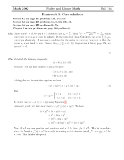 Math 2602 Finite and Linear Math Fall `14 Homework 9: Core solutions