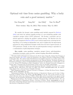 Optimal exit time from casino gambling: Why a lucky coin