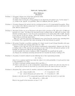 Math 441 Spring 2015 First Midterm (Practice) Problem 1. (10 points
