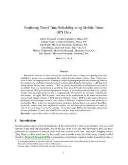 Predicting Travel Time Reliability using Mobile Phone GPS