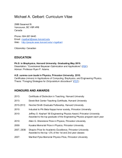 Michael A. Gelbart: Curriculum Vitae