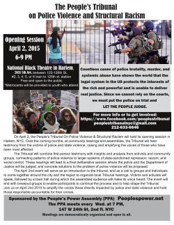 The People`s Tribunal on Police Violence and Structural Racism