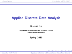 Applied Discrete Data Analysis - SFU Mathematics and Statistics