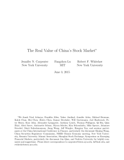 The Real Value of China`s Stock Marketâ