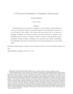 A Theoretical Foundation of Ambiguity Measurement