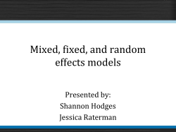 Mixed, fixed, and random effects models