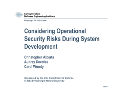 Considering Operational Security Risks During System Development