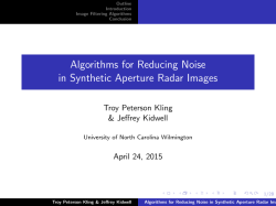 Algorithms for Reducing Noise in Synthetic Aperture Radar Images