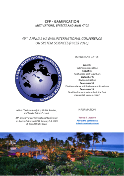 cfp - gamification 49th annual hawaii international conference on