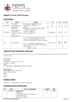 GRADE 12: Term 2 2015 Scopes