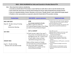 2015 -â 2016 CALENDAR for Units and Councils in Peralta District