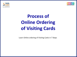 Process of Online Ordering of Visiting Cards