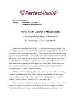 March 24, 2015 Perfect Health Launches