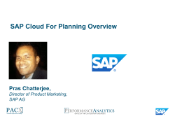 SAP Cloud For Planning Overview
