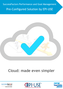 Cloud: made even simpler - Performance & Goals Pre