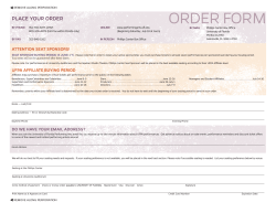 UFPA Ticket Order Form - University of Florida Performing Arts