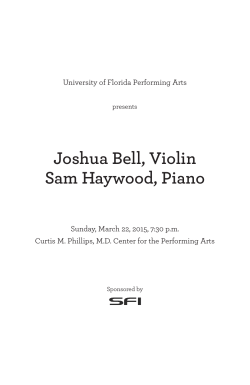 UFPA Joshua Bell and Sam Haywood program notes