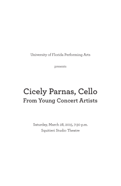 UFPA Program for Cicely Parnas - University of Florida Performing Arts