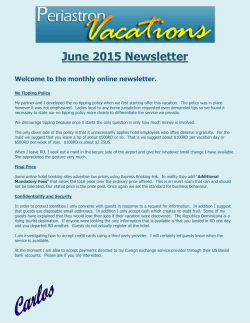 June 2015 Newsletter - Periastron Vacations