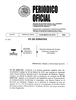 FE DE ERRATAS - Gobierno del Estado de Tabasco